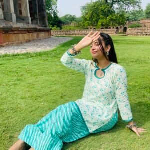Mint Farsi Salwar Co-ord 🤍